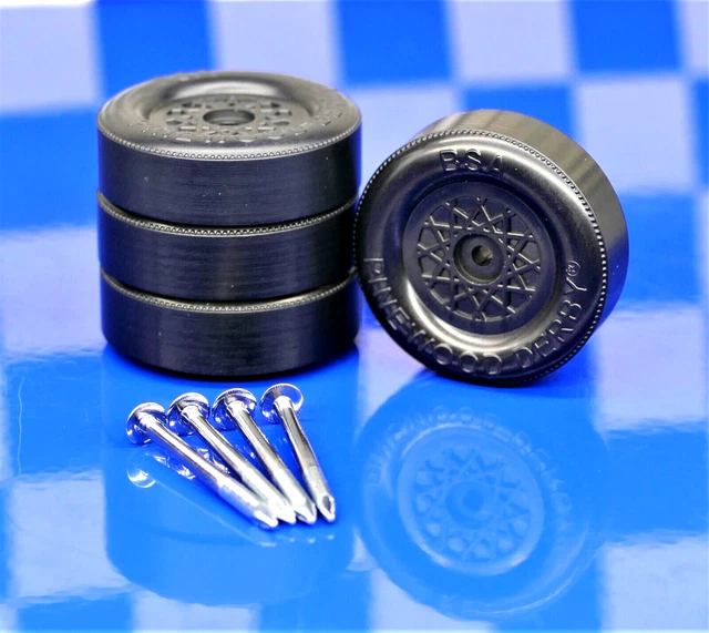 DOMINANT LATHED PINEWOOD Derby Wheels & Polish Axles Hub, Edge, RACE