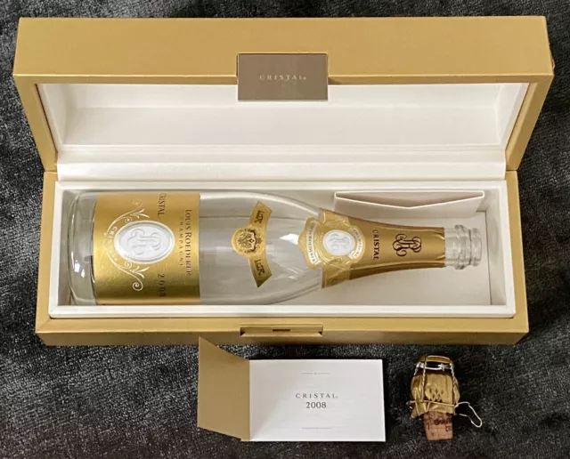 Louis Roederer • 2008 CRISTAL empty 750ml Champagne Bottle, Gift Box & Leaflet