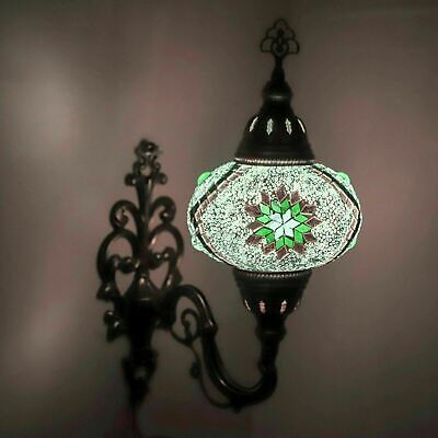 Applique murale de style Tiffany en mosaïque marocaine turque - Ampoule gratuite