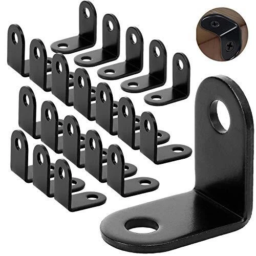 20 PCS L Brackets Corner Brace, (1X1 Inch, 26X26 Mm) Small L Bracket Iron Metal
