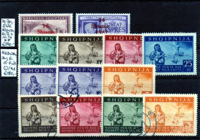 Dt. Bes. 2. WK "Albanien" Lot aus Nr. 12 - Nr. 21  **/gestempelt