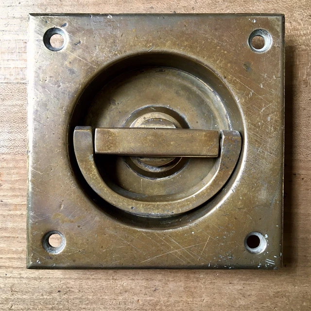 LARGE Recessed Handle Door Latch Solid Brass Flush Open Pull Hatch 4”