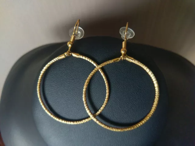 Boucles d'oreilles "Créoles 4cm" en Capim Douardo, "Or Végétal" du Brésil 2