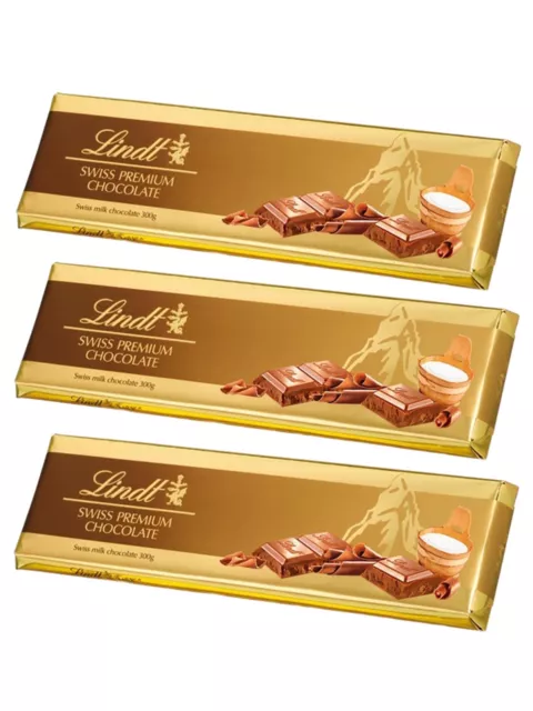 3 x 300g Lindt Vollmilch Extra Swiss  Chocolate Schweizer Alpen Milch Schokolade