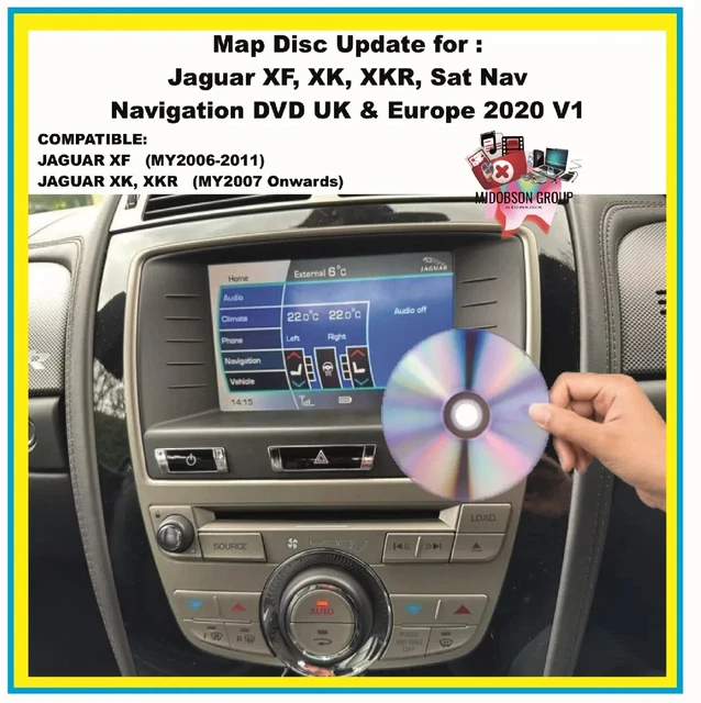 JAGUAR XF, XK, XKR, Sat Nav Map UK & Europe Latest DVD Map Update £18.