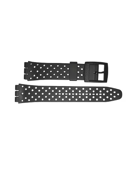 Plastic Resin Replacement Watch Strap for SWATCH -17mm - Black with holes