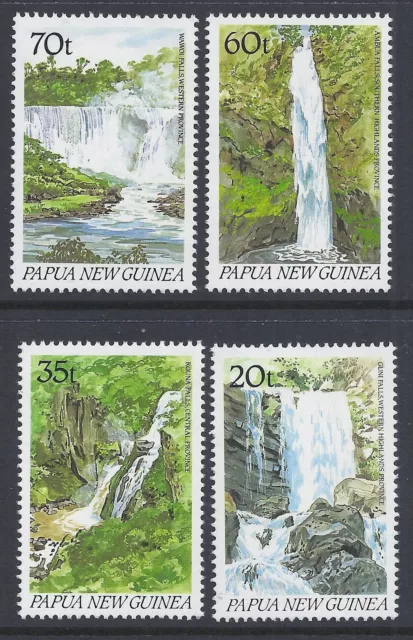 1990 Papua New Guinea Waterfalls Fine Mint Set Of 4 Mnh/Muh