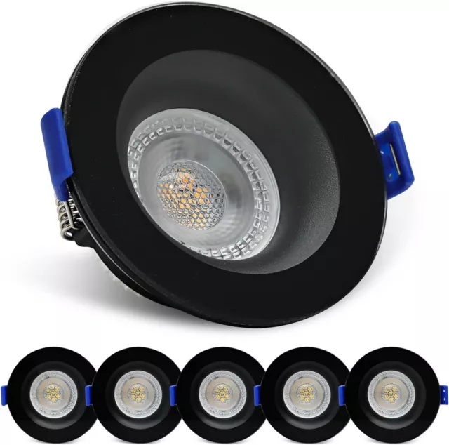 Lote De x6 Foco LED Encastrable Blanco Neutral 4000K Extra Plato 5W 500LM Negro