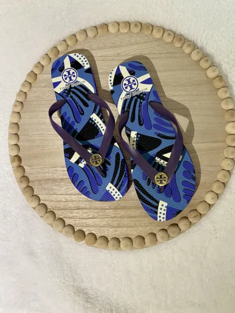 TORY BURCH - U.S. Size 9 - blue & purple- flip flops / thong sandals **25% OFF**