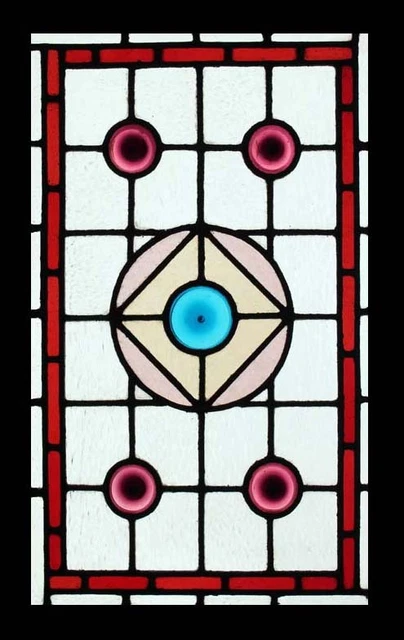 Pretty Victorian Rondels Antique English Stained Glass Window