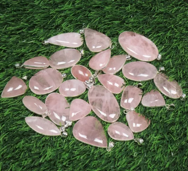 Pendentif en pierres précieuses quartz rose collier bijoux en gros lot de...