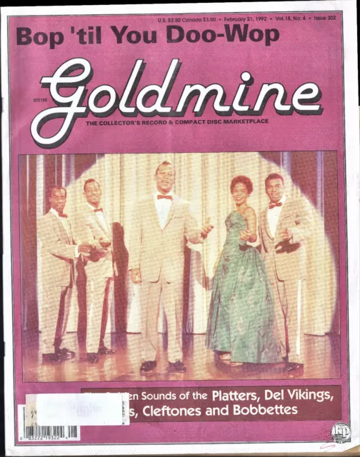 GOLDMINE Record Collectors Magazine Feb 21, 1992-Bop 'til You Doo-Wop: Platters