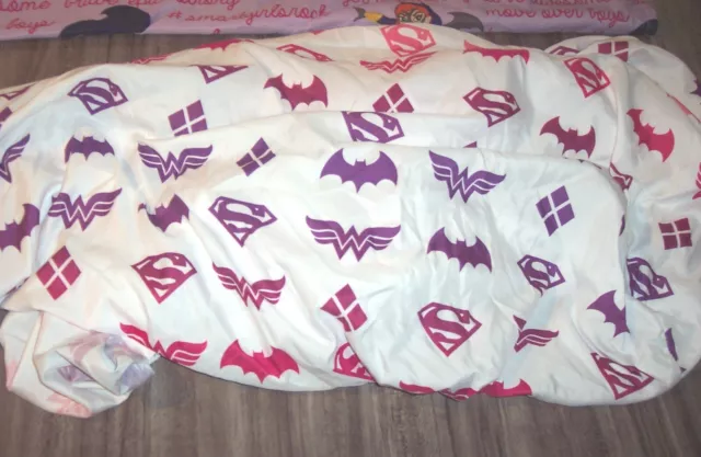 DC COMICS SUPER HERO GIRLS TWIN SIZE SHEET SET FABRIC Supergirl Wonder Woman 2