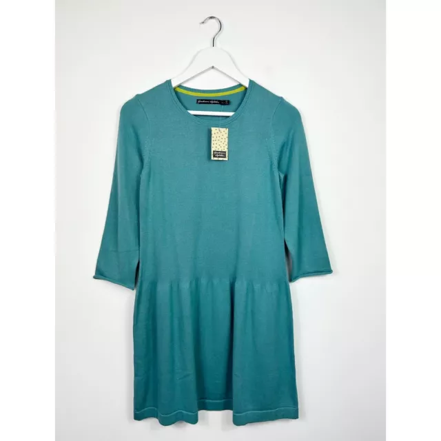 Gudrun Sjoden Eco Cotton Tunic Dress Size S Blue 3/4 Sleeve RRP £69