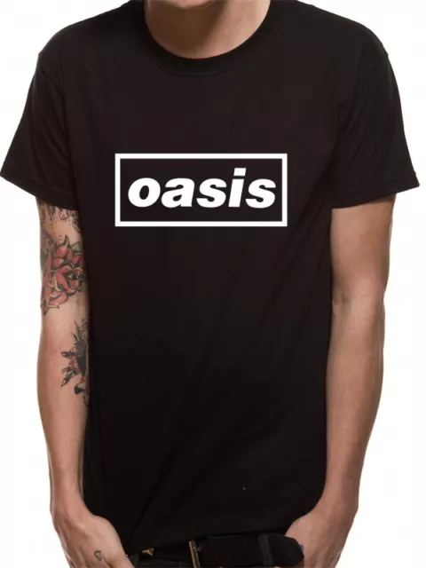 Oasis T Shirt Black Logo Definitely Maybe Official Licensed Black Mens Tee NEW 2