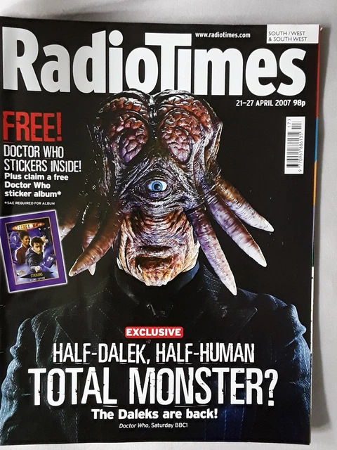 Radio Times 21 - 27 April 2007, With Doctor Who Stickers,  Stephen Fry, David...