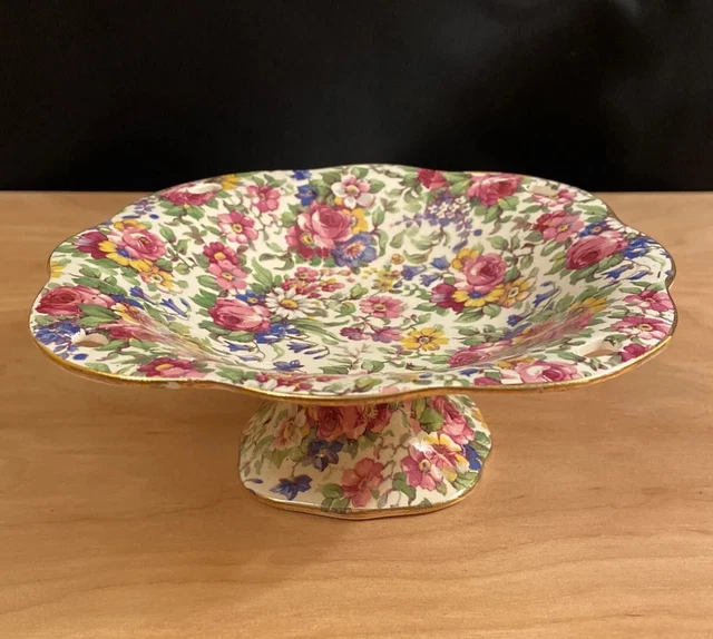 Royal Winton Grimwades “Summertime” Chintz Footed Candy Or Nut Dish, Ascot