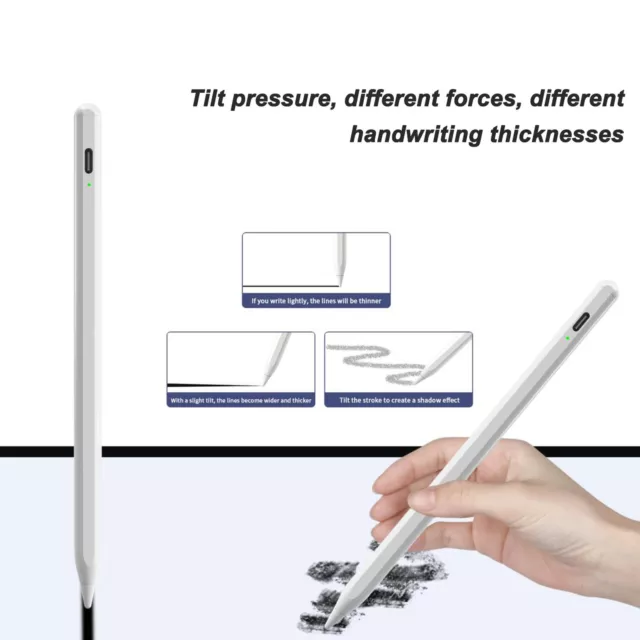 Tilt Active Pen Touchscreen Stylus Pen Rechargeable Precise White Tilt Active