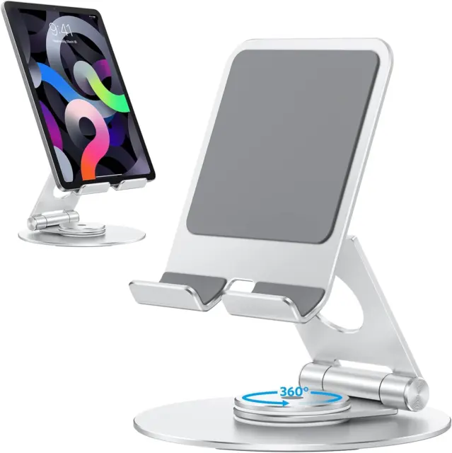 Argent - Support pour ordinateur portable rotatif à 360 °, support  relevable pour tablette, support en alliag