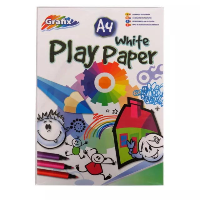 Grafix A4 Play Paper, White - 60 Sheets