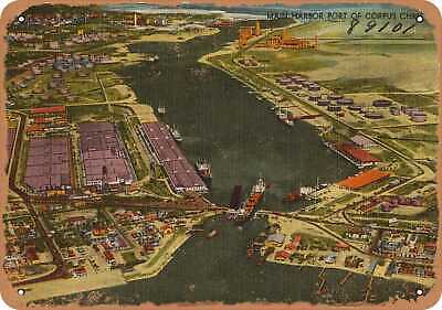 Metal Sign - Texas Postcard - Main harbor port of Corpus Christi. .