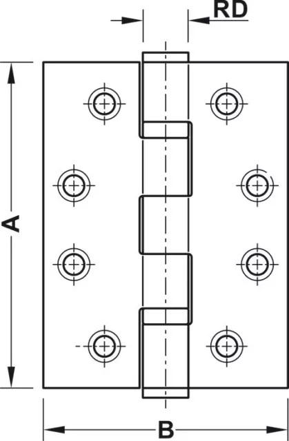 Häfele Bisagras Planas Acero Inox 114x102 Escuadra de Puerta 120KG Carga Pesada 3