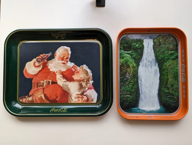Vassoi da Collezione Babbo Natale e Cascata della Coca Cola.