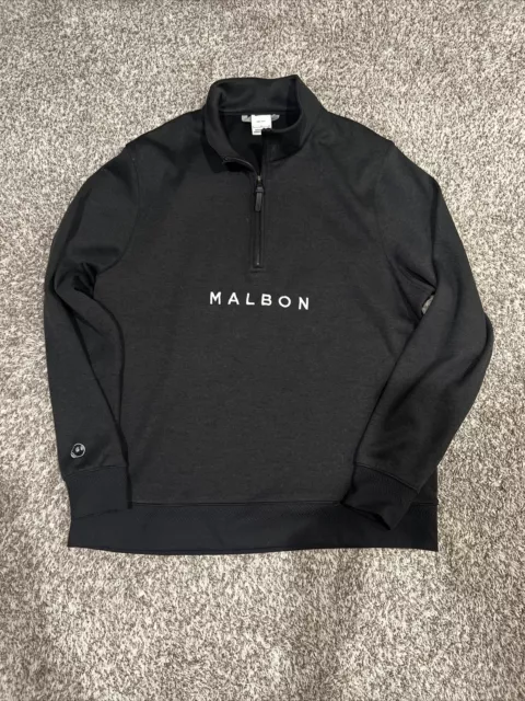 Men’s Malbon Golf X Nike Dri-Fit 1/4 Zip Sweater Black Size Large