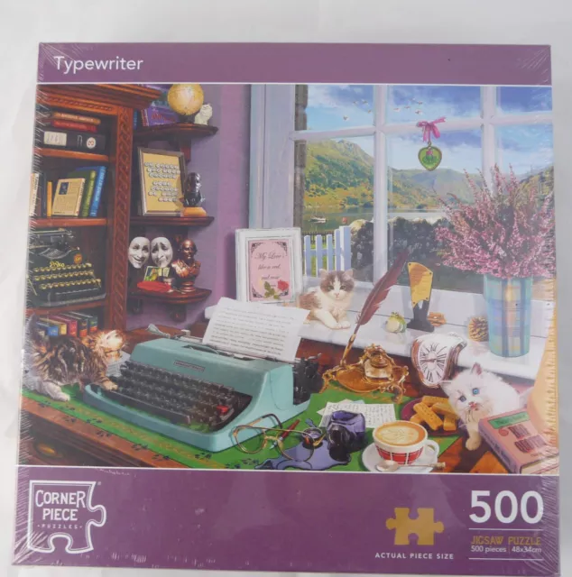 TYPEWRITER 500 pc Jigsaw Puzzle NEW SEALED Cats/Kittens/Office. (111,207,214.68)