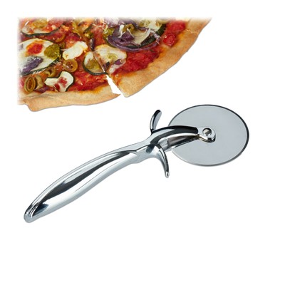 takestop® Ascia Rotella Liscia Taglia Pizza 2x14x29 cm TAGLIAPIZZA Professionale Ristorante con Lama in Acciaio Manico Legno 