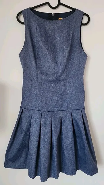 Alice + Olivia Short Dress Blue "Denim Look" Drop Waist Dress 2 FREE SHIPPING