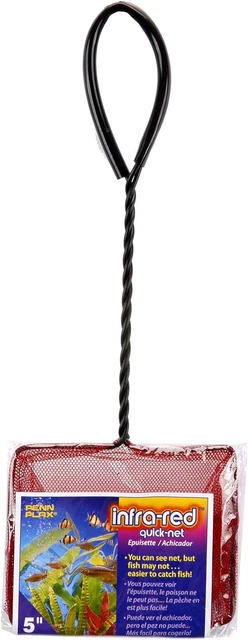 Penn-Plax Infra-Red Quick-Net Aquarium Fish Net � Red Color for Invisibility ...