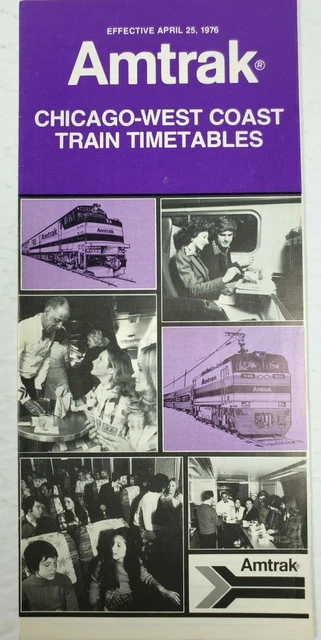 Amtrak NY Washington Chicago Lot 2 Timetable Brochures Vtg 1976 Railroad Train 2