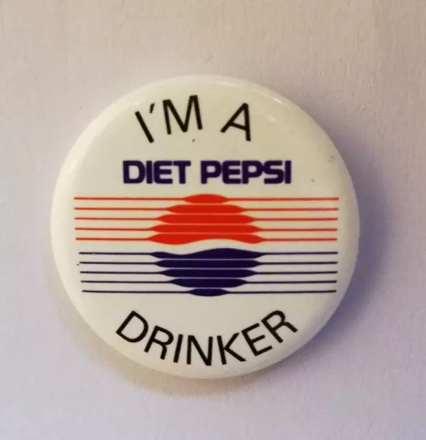 Vintage Collectible 1989 Diet Pepsi Metal Pin Badge "I'm a Diet Pepsi Drinker"