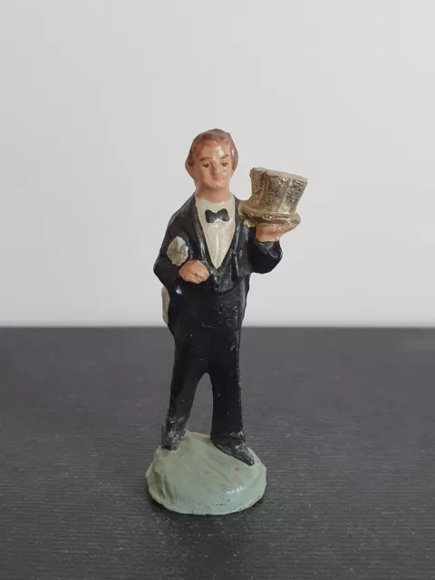 Elastolin Lineol Marolin Figur Kellner mit Tablett und Frack Masse 7 cm