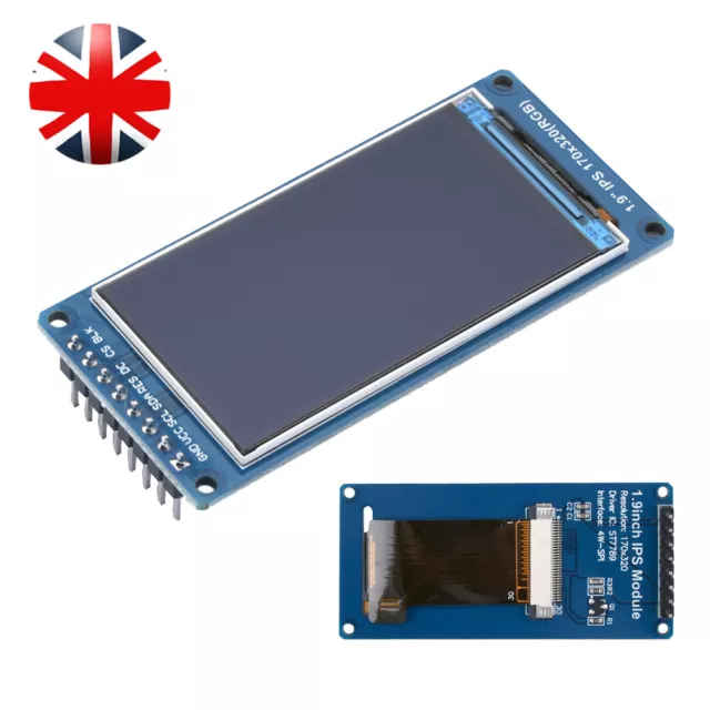 1.9" IPS Full Angle TFT LCD Color Display Screen Module SPI ST7789 170x320 UK