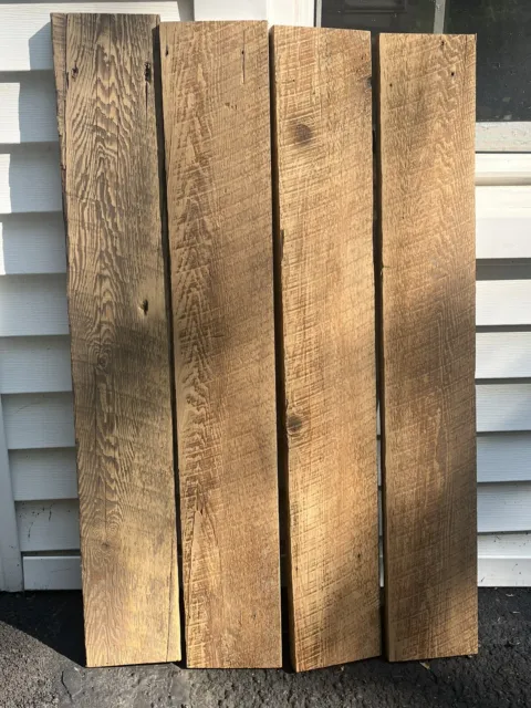 Reclaimed Wood From 1860 Barn, Set of 4 Oak Boards