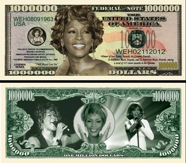 A VOIR ! WHITNEY HOUSTON BILLET de COLLECTION 1 MILLION DOLLAR US ! EUR 1,99 PicClick FR A VOIR ! WHITNEY HOUSTON BILLET de COLLECTION 1 MILLION DOLLAR US ! EUR 1,99 PicClick FR
