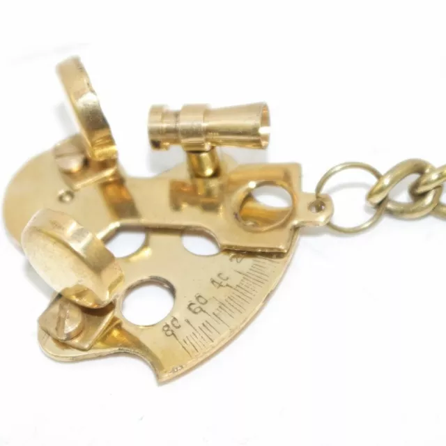 New Sextant Look Brass Nautical Key Ring Keychain Key Fob Key ECs 3