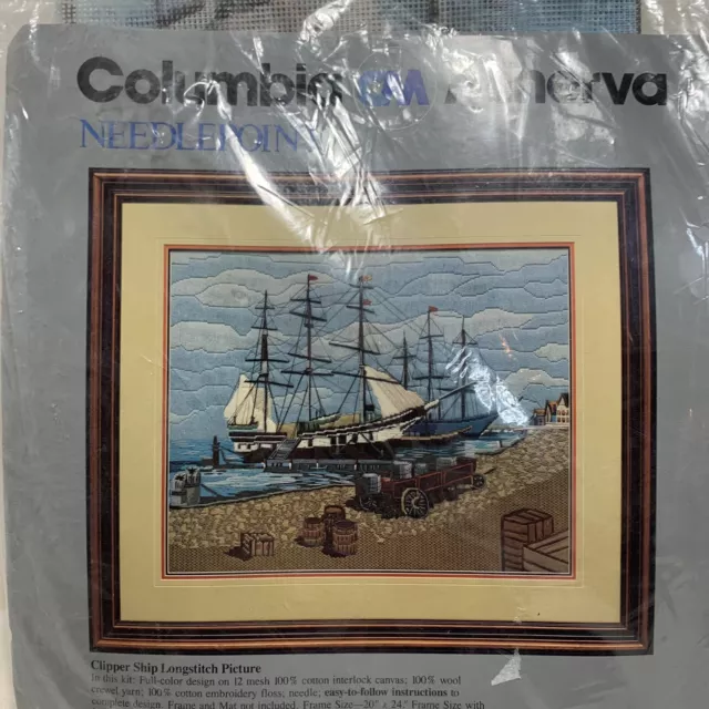 Kit de bordado Columbia Minerva Crewel de Colección Cortadora de Punto Largo Barco Náutico