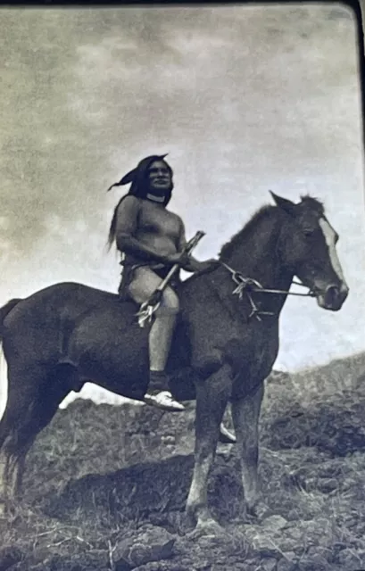 Edward Curtis “Old Time Warrior ” Nez Perce Native American 35mm Art Slide