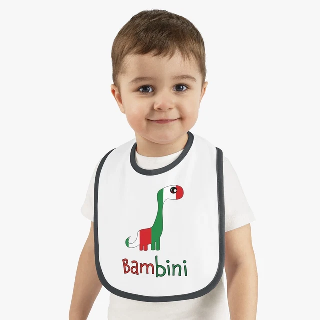 Linda babera italiana, babera italiana para niños dinosaurios dinosaurios bebé