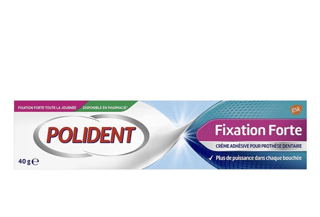 Lot de 3 Polident Fixation forte crème adhésive prothèse dentaire (40g x 3)