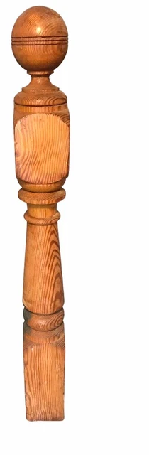 Architectural Salvage Solid Turned Wood Colonial Newell Post Stairway Column