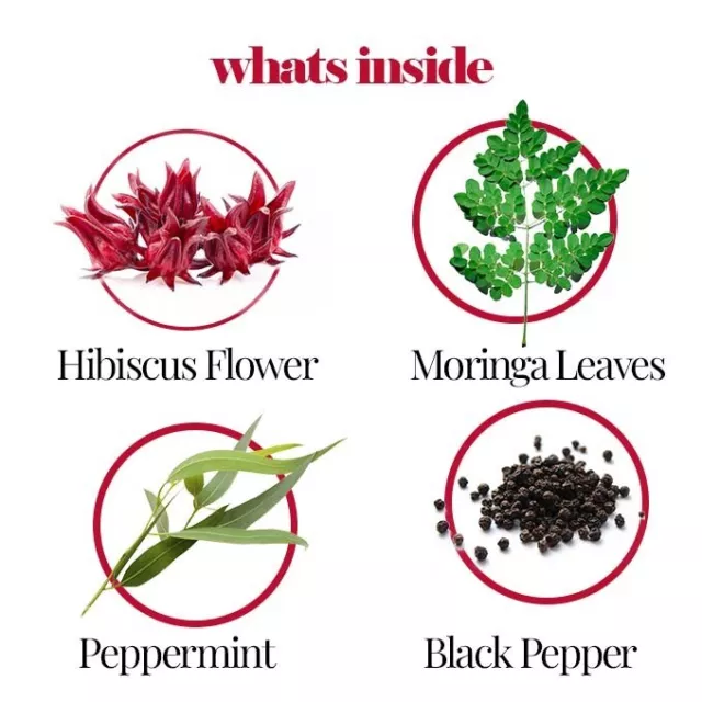 Organic Hibiscus Tea - 75 Bags,  Hibiscus Moringa Tea Blend, Caffeine Free 2