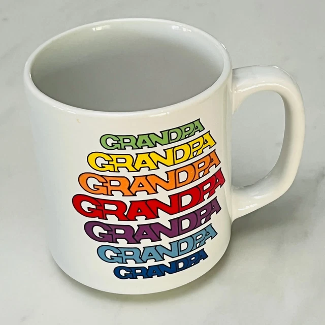 Vintage Rainbow Ceramic "Grandpa" Mug