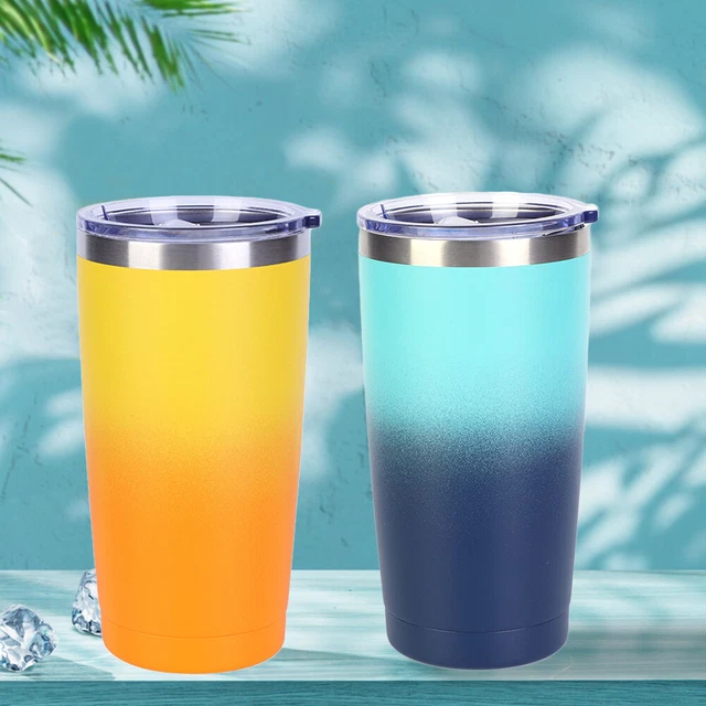 Botella de agua térmica aislado al vacío de doble pared para tazas de automóvil de 20 oz para oficina de campamento