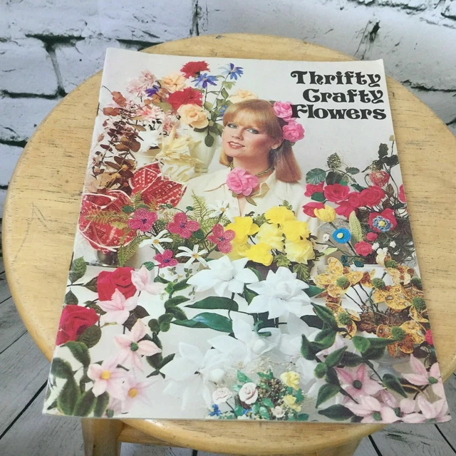 1977 Libro Thrifty Crafty Flowers Graphic Enterprises Inc. De colección Libro de artesanía