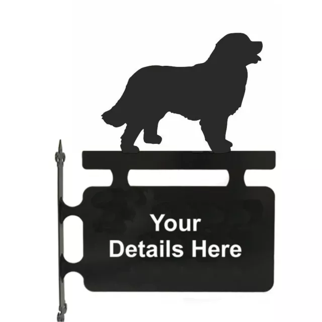 Bernese Mountain Dog Hanging Sign- Outdoor Black Metal House Sign
