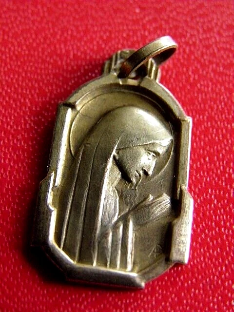 Rhodié Argent 925 Vierge Marie Et Médaille Enfant Collier Pendentif